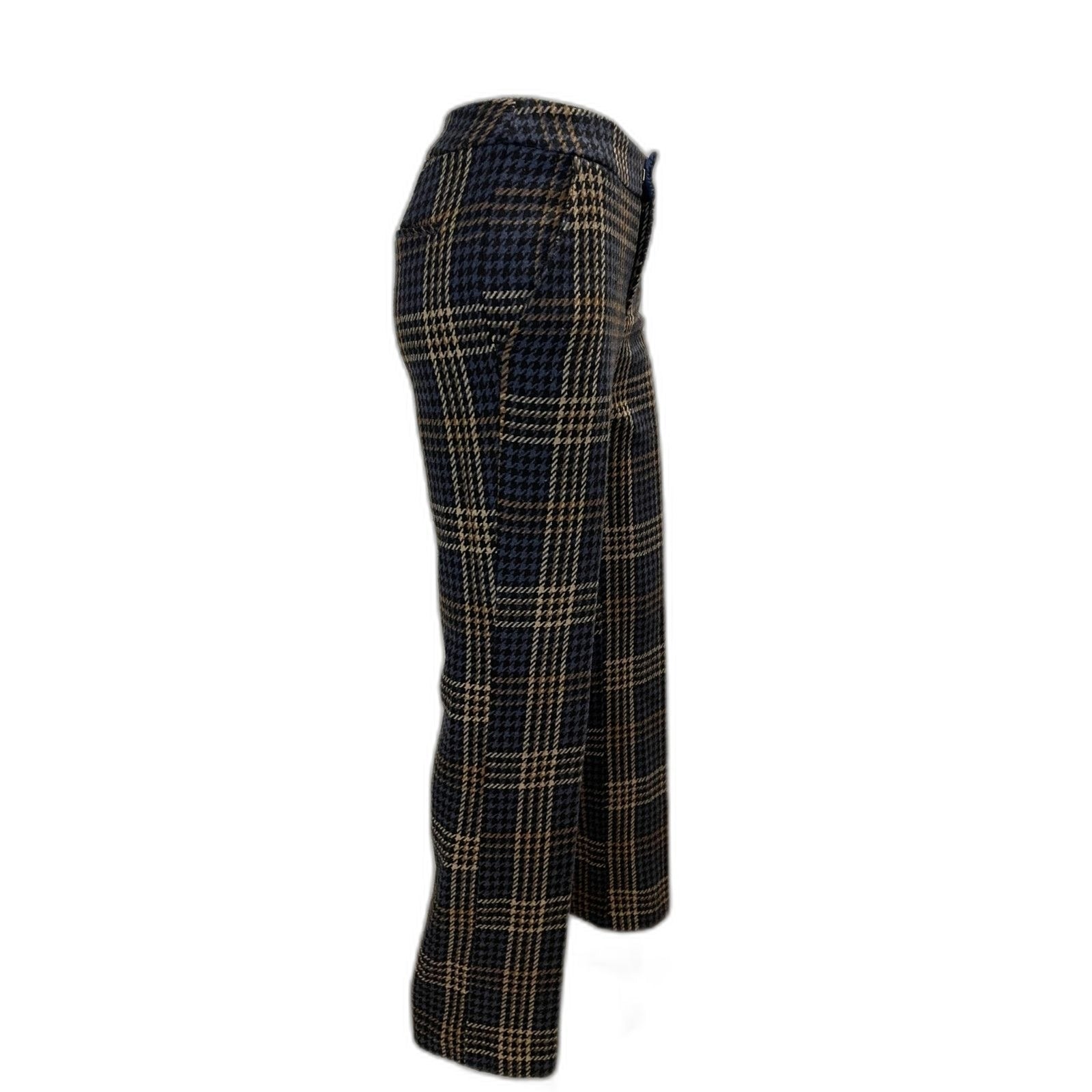 BOSTON PROPER NWOT Navy Multi Plaid Trouser Pants, Size 23