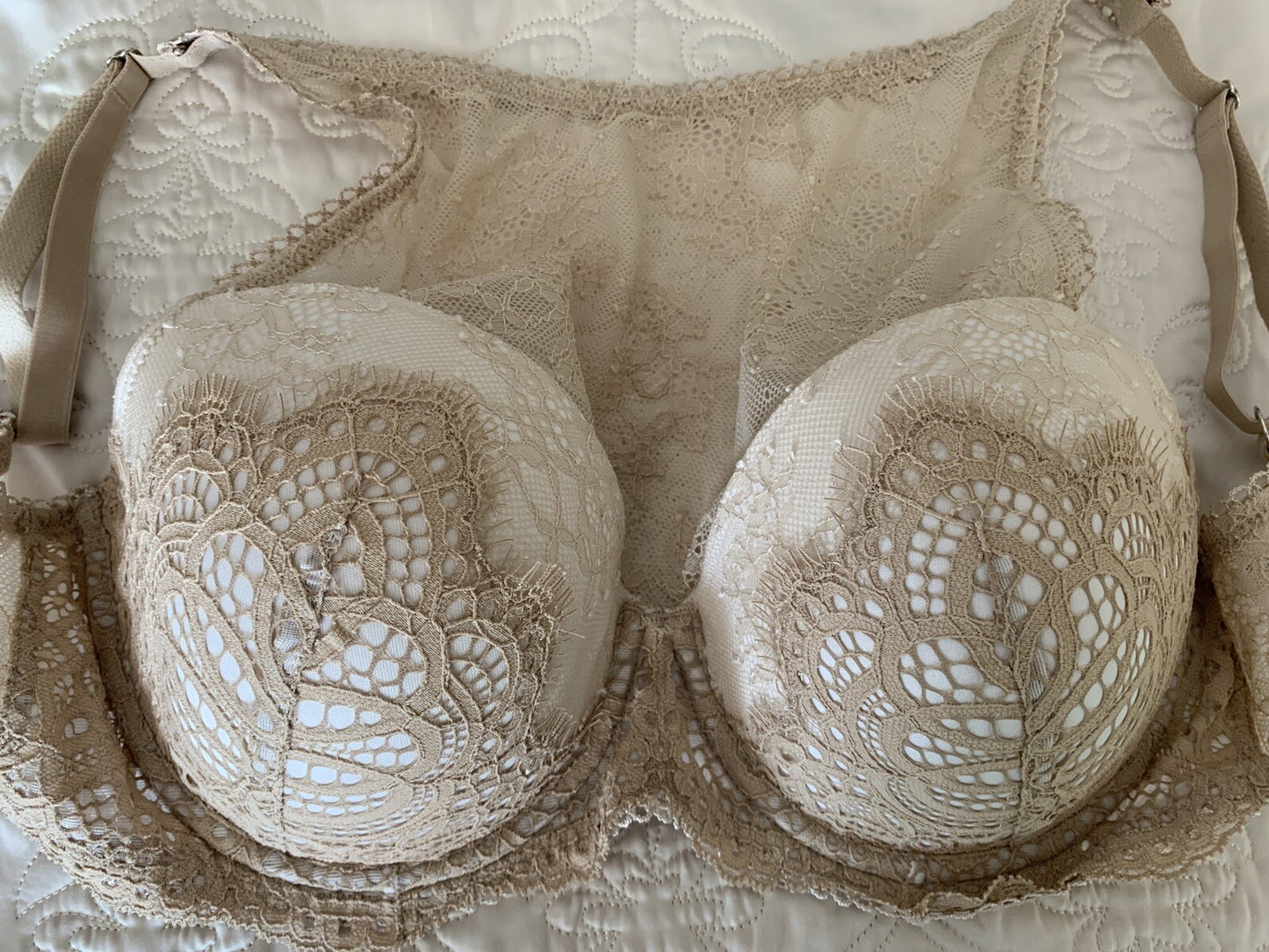 VICTORIA’S SECRET New Dream Angel Champagne Lace Bra2