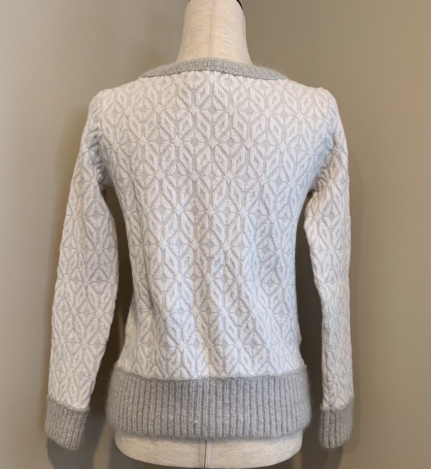LOFT Winter White & Grey Cotton blend Sweater1