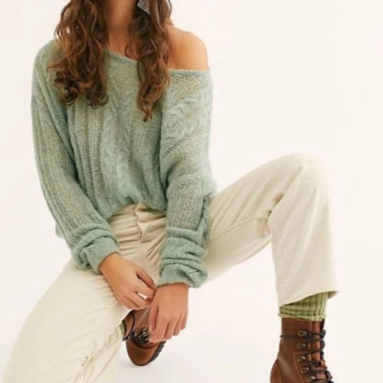 FREE PEOPLE New Mint Fresh Combo Sweater, Size XS0