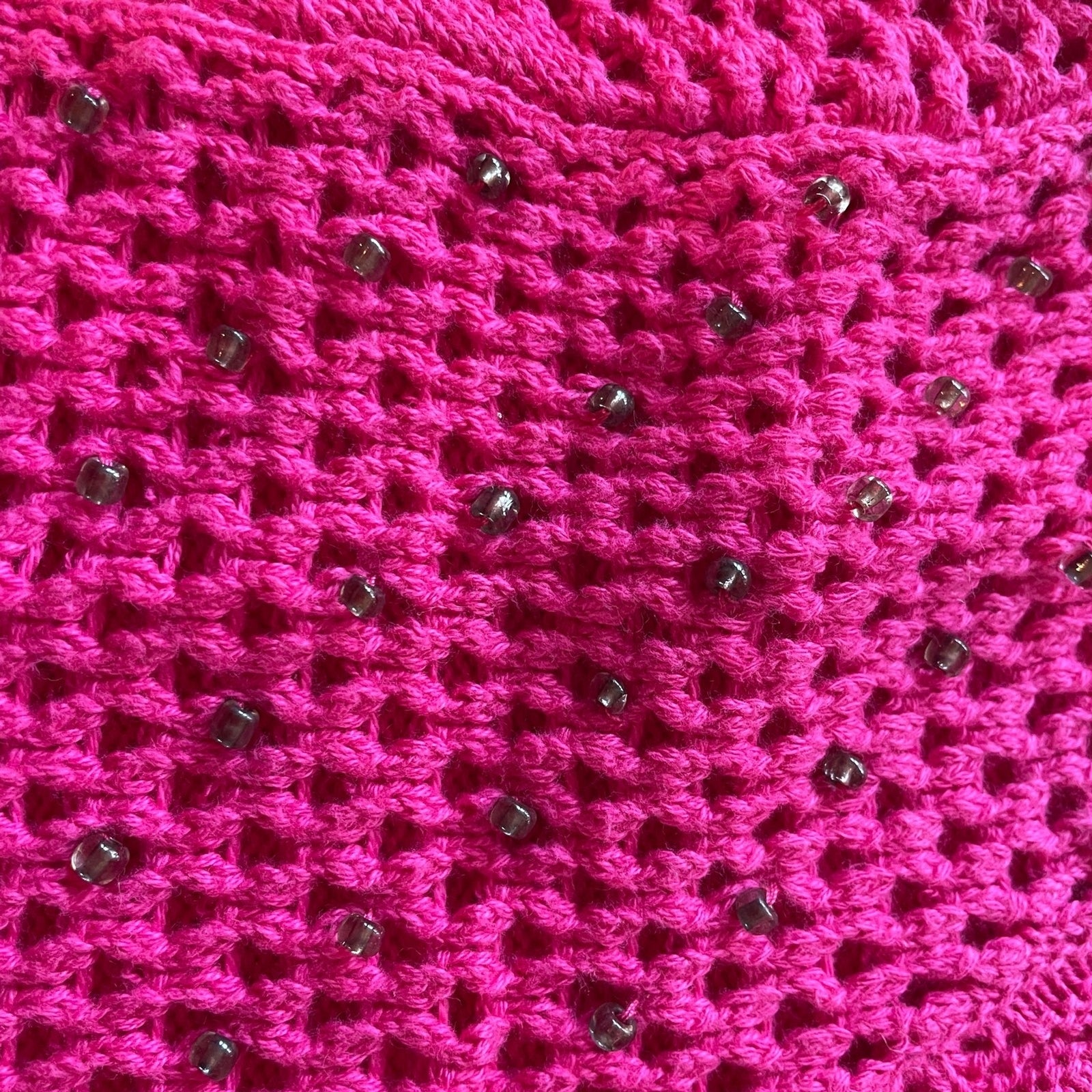 ANTTHONY MARK HANKINS ORIGINAL New % Cotton Crochet Fuchsia Sweater, Size 3X7