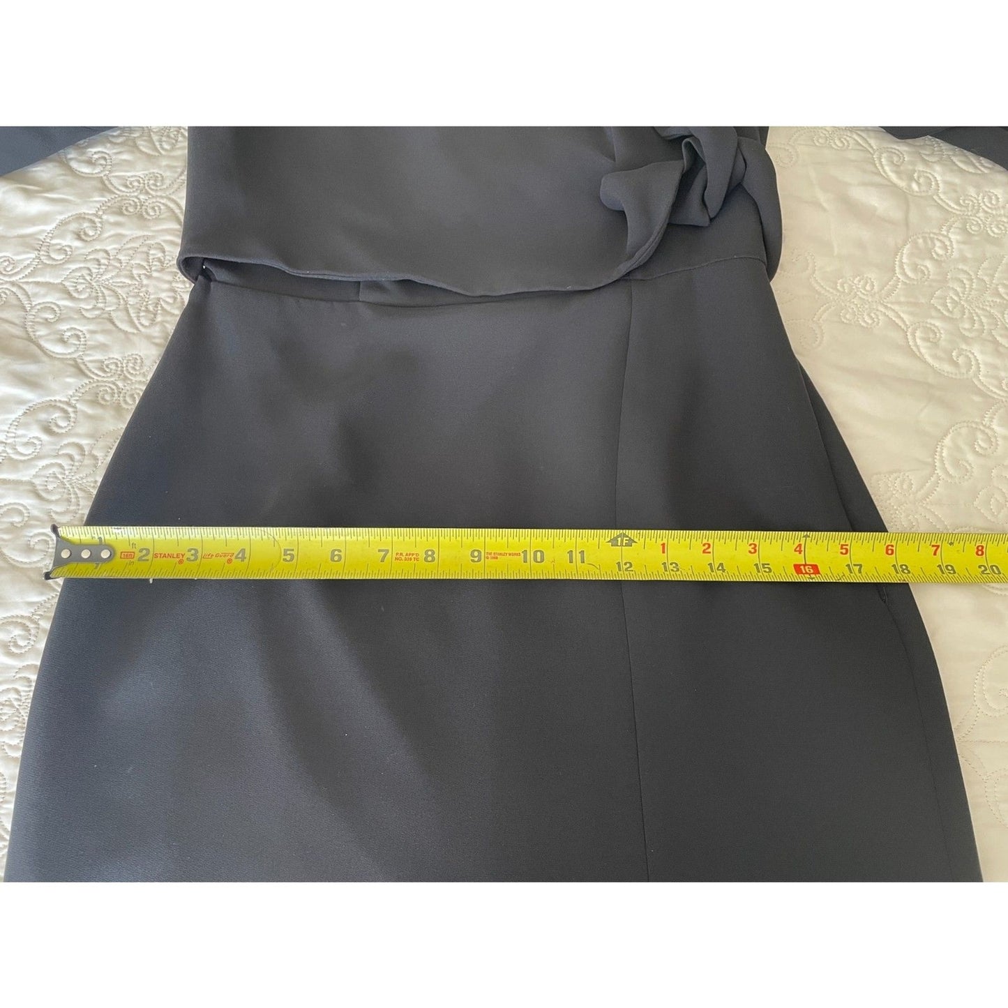JONES NEW YORK Black Tuxedo Wrap-Around Long Sleeve Dress w/Ivory Lapel, Sz 4P13