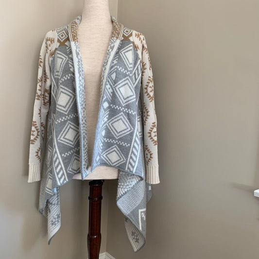 HIPPIE ROSE boho style asymmetric print sweater0
