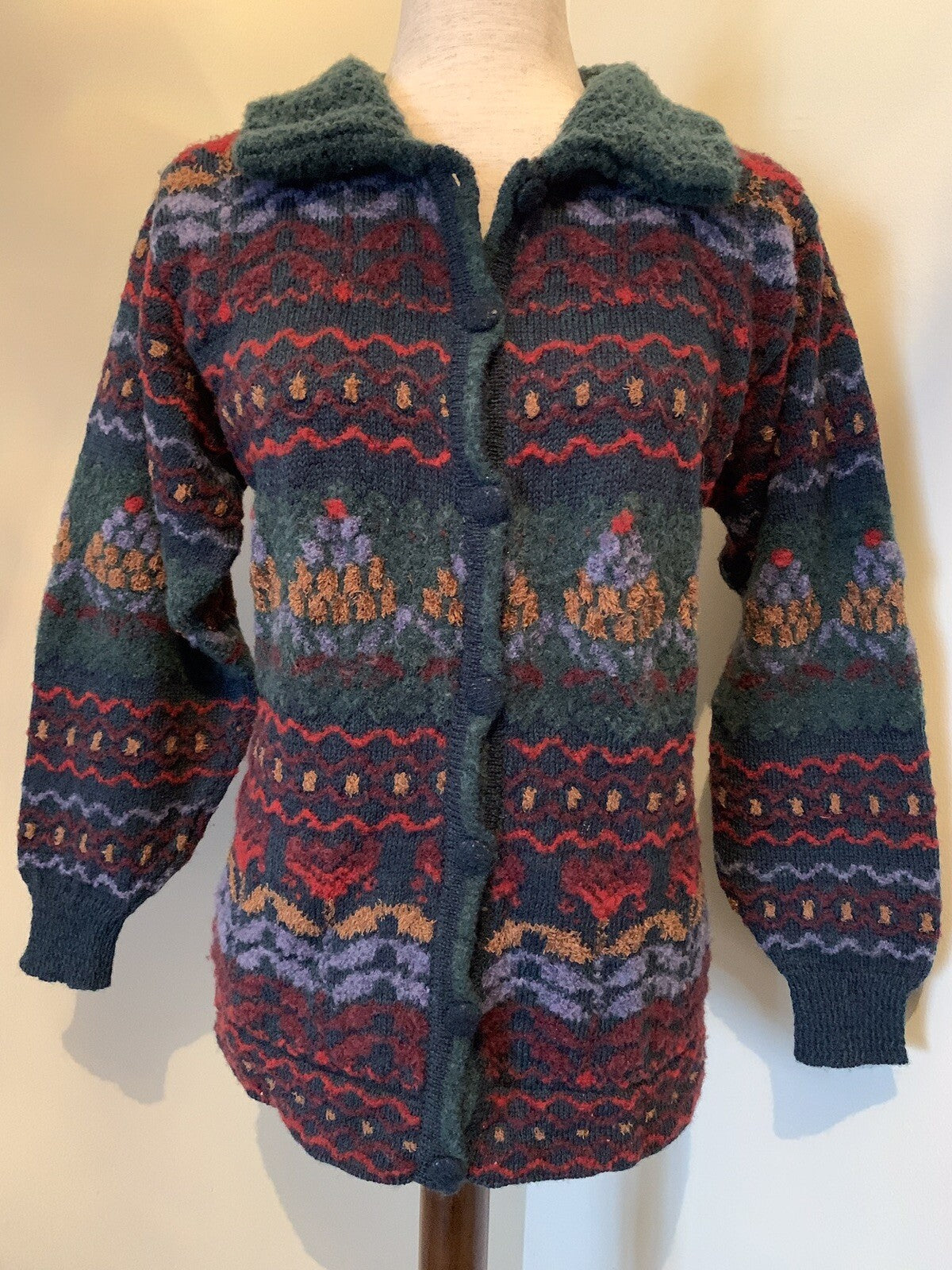 Bebhinn Marten Irish Wool Cardigan Sweater Button Up Womens Size P Small0