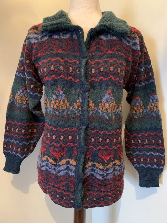 Bebhinn Marten Irish Wool Cardigan Sweater Button Up Womens Size P Small0