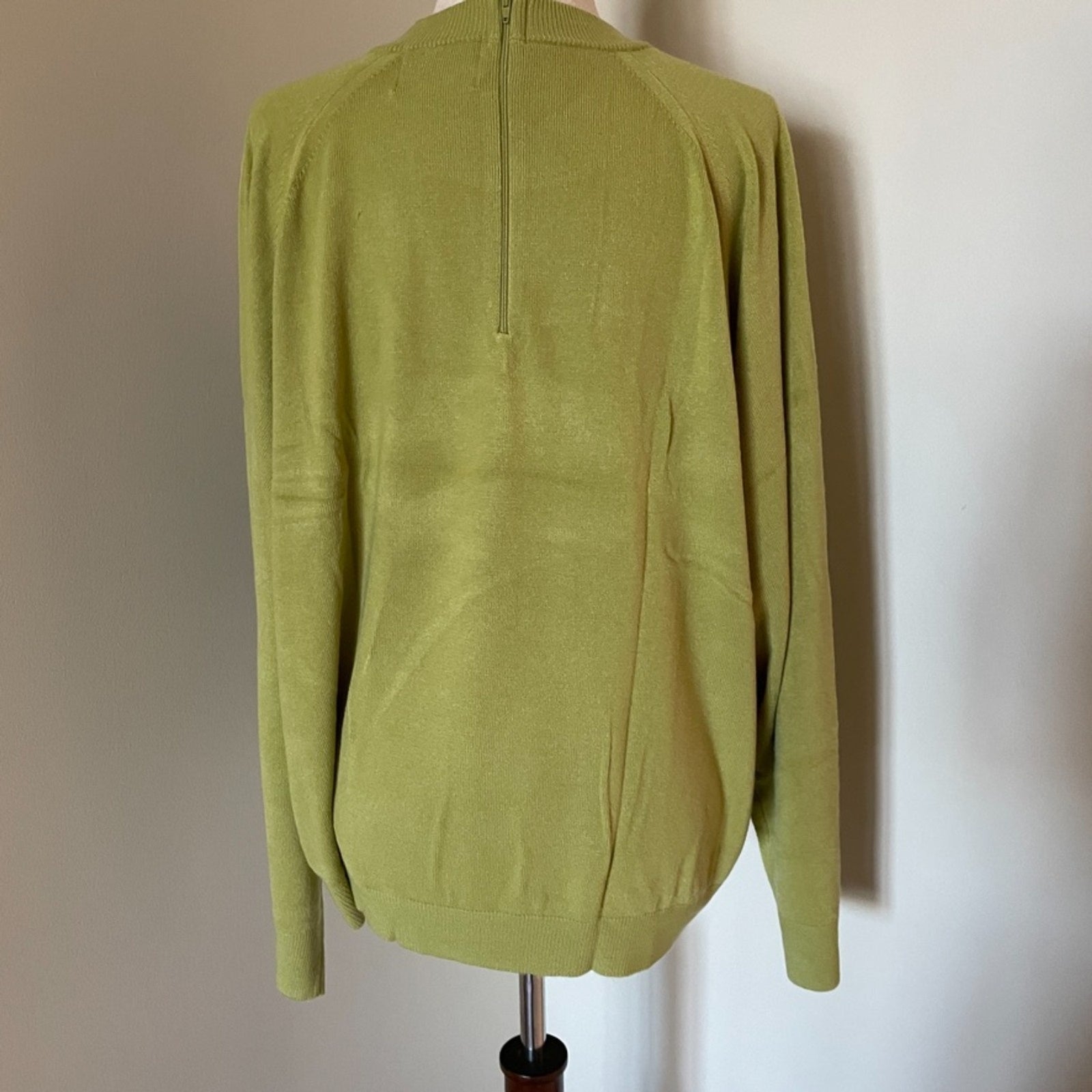 STITCHES IN TIME New Mock Neck Pea Green Sweater, Size 3X2