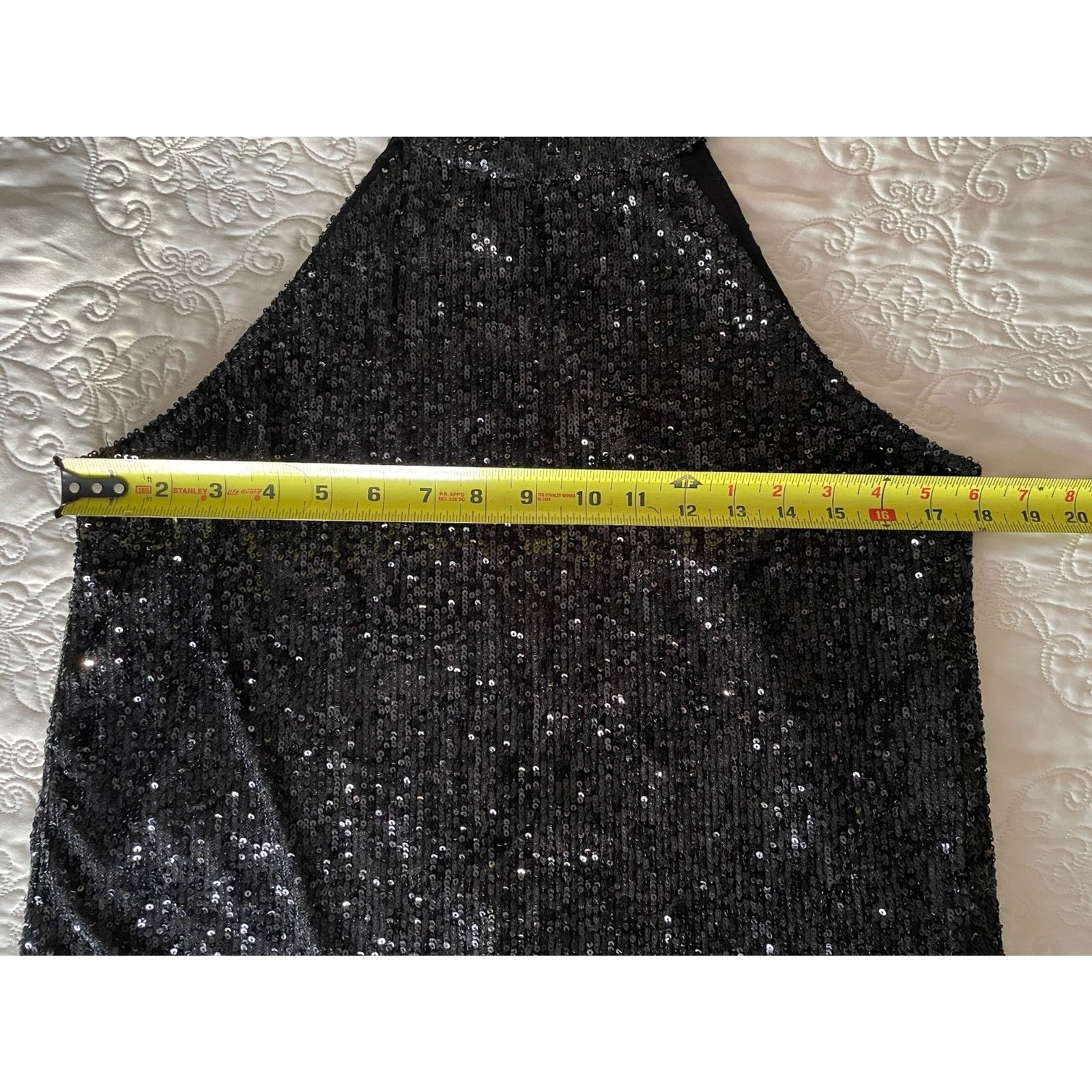 CABLE & GAUGE New Black Sequin Sleeveless Turtleneck Halter Top, Size Small9