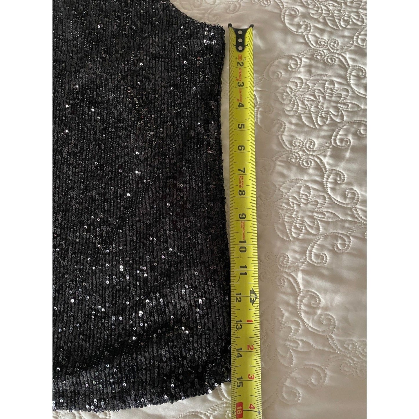 CABLE & GAUGE New Black Sequin Sleeveless Turtleneck Halter Top, Size Small12