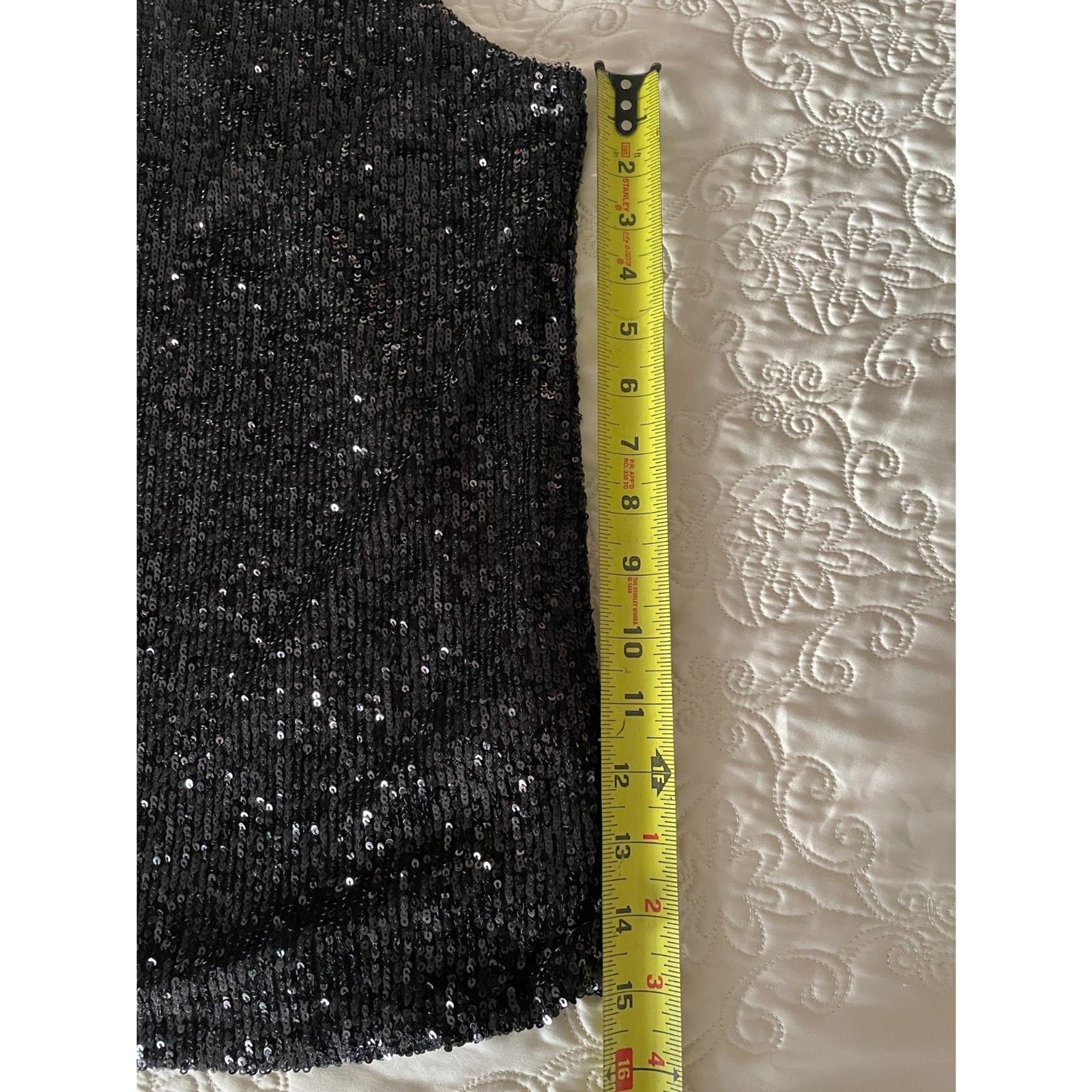 CABLE & GAUGE New Black Sequin Sleeveless Turtleneck Halter Top, Size Small12