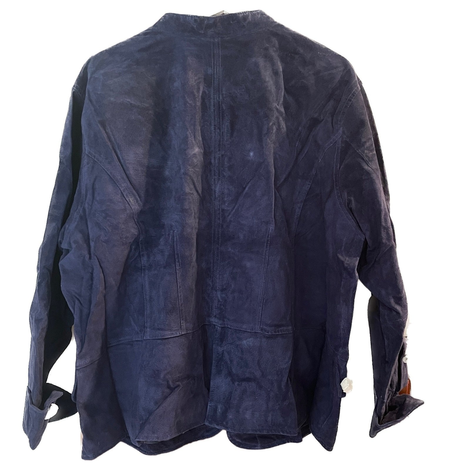 CERVELLE New Cobalt Blue Suede Peplum Jacket with Brass Buttons, Size 3X1