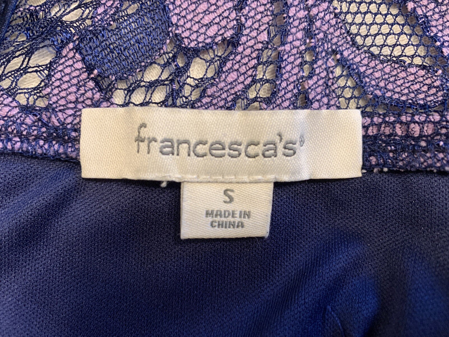 FRANCESCA’S lace halter dress in purple and blue6
