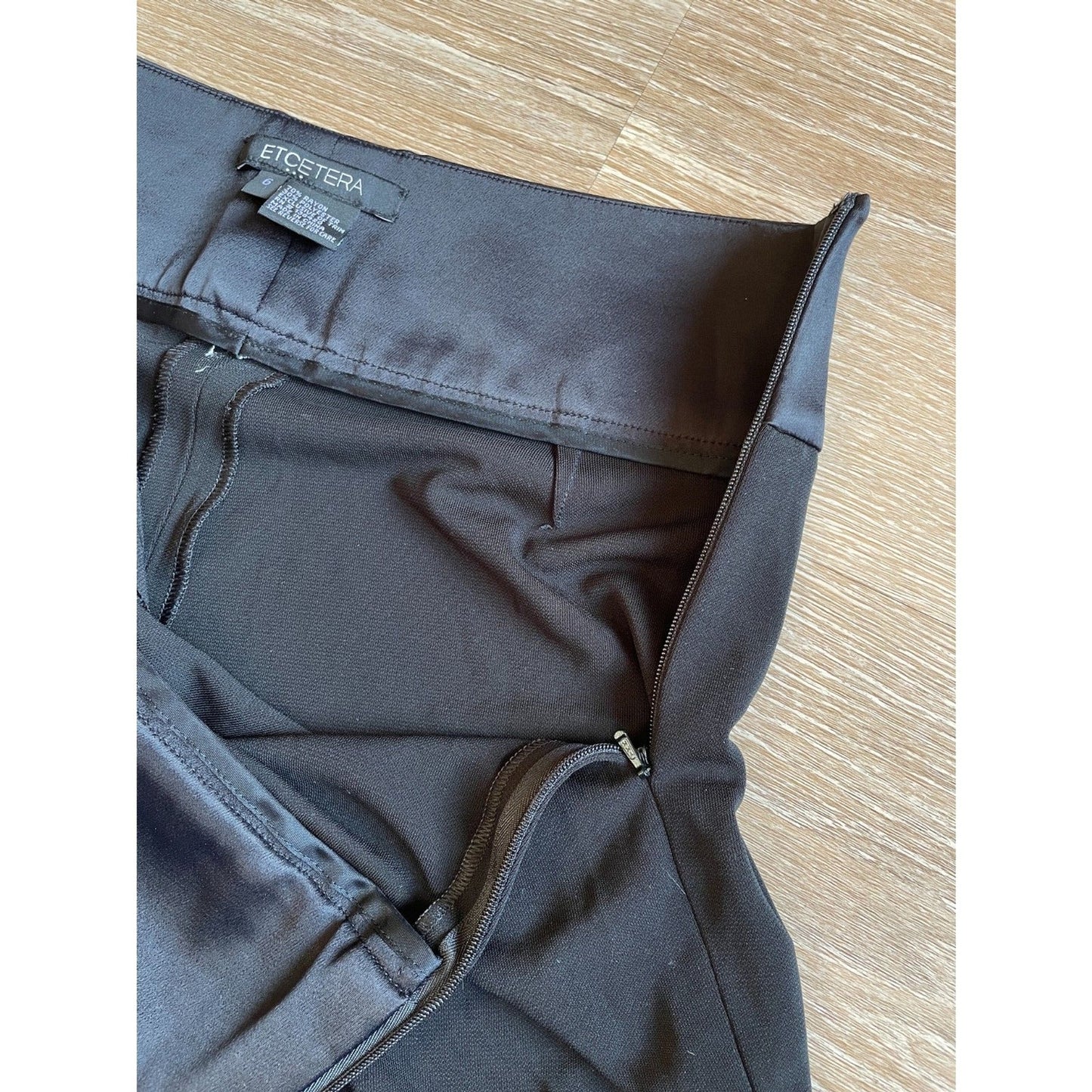 ETCETERA NWT Black Rayon Magnetic Grace Fit Straight Leg Pants, Size 66