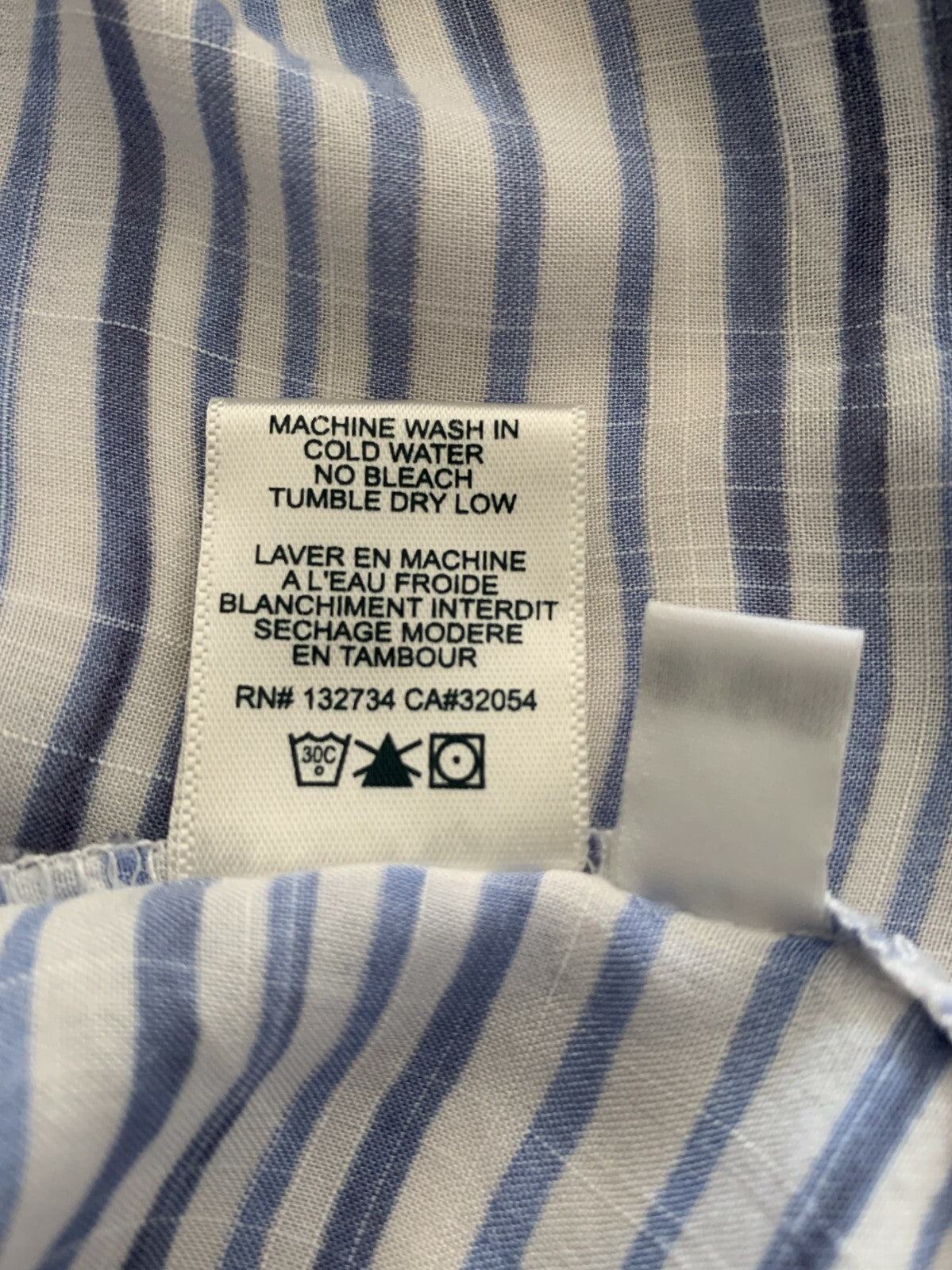 CLOTH & STONE White/Blue Striped Rayon Top, XS5