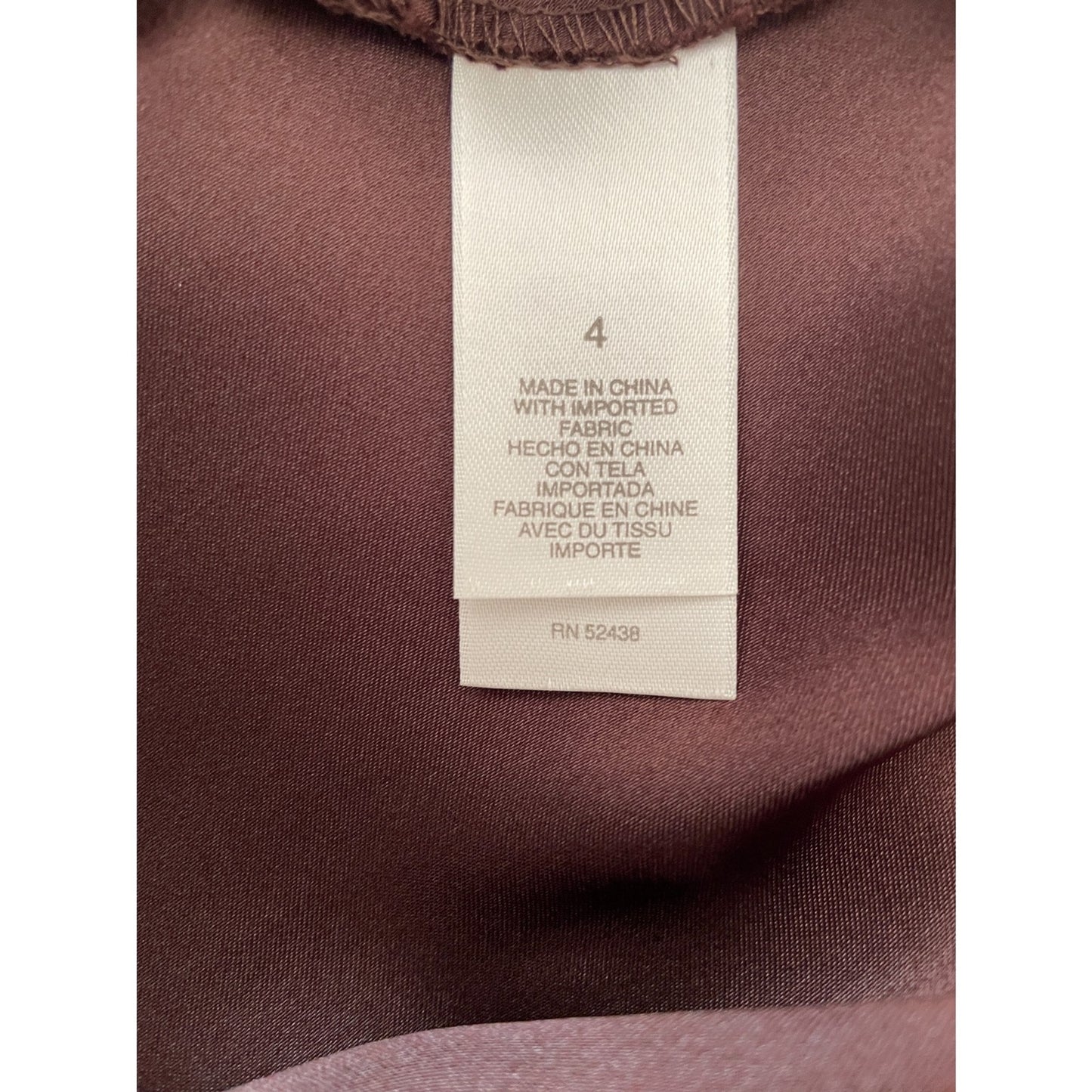 LIZ CLAIRBORNE Chocolate Brown Sheer Dress with Satin Sash Bow, Size 49