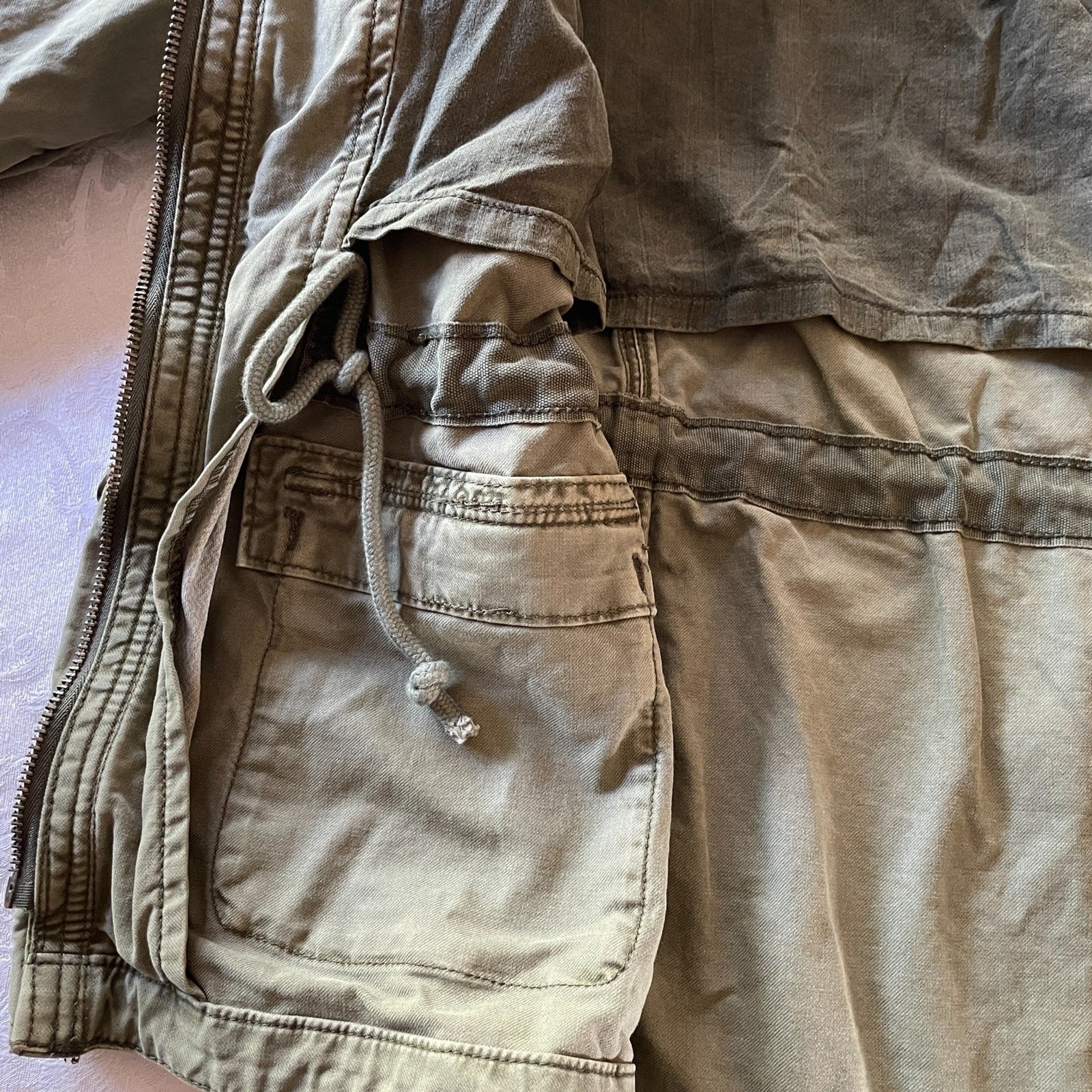 LUCKY BRAND Women's Olive Green Military Utility Jacket, Size S8