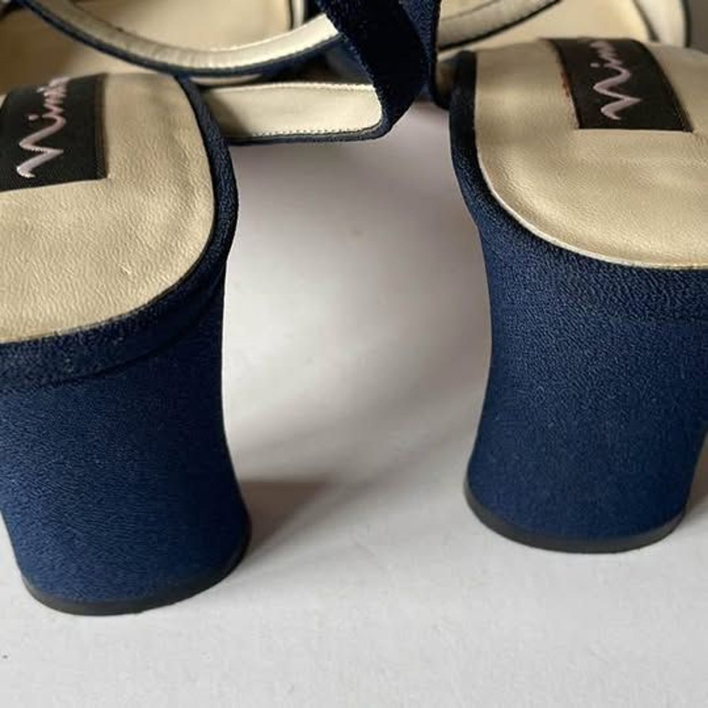 Nina Comfort Navy Blue 3.5 inch leather sandals2