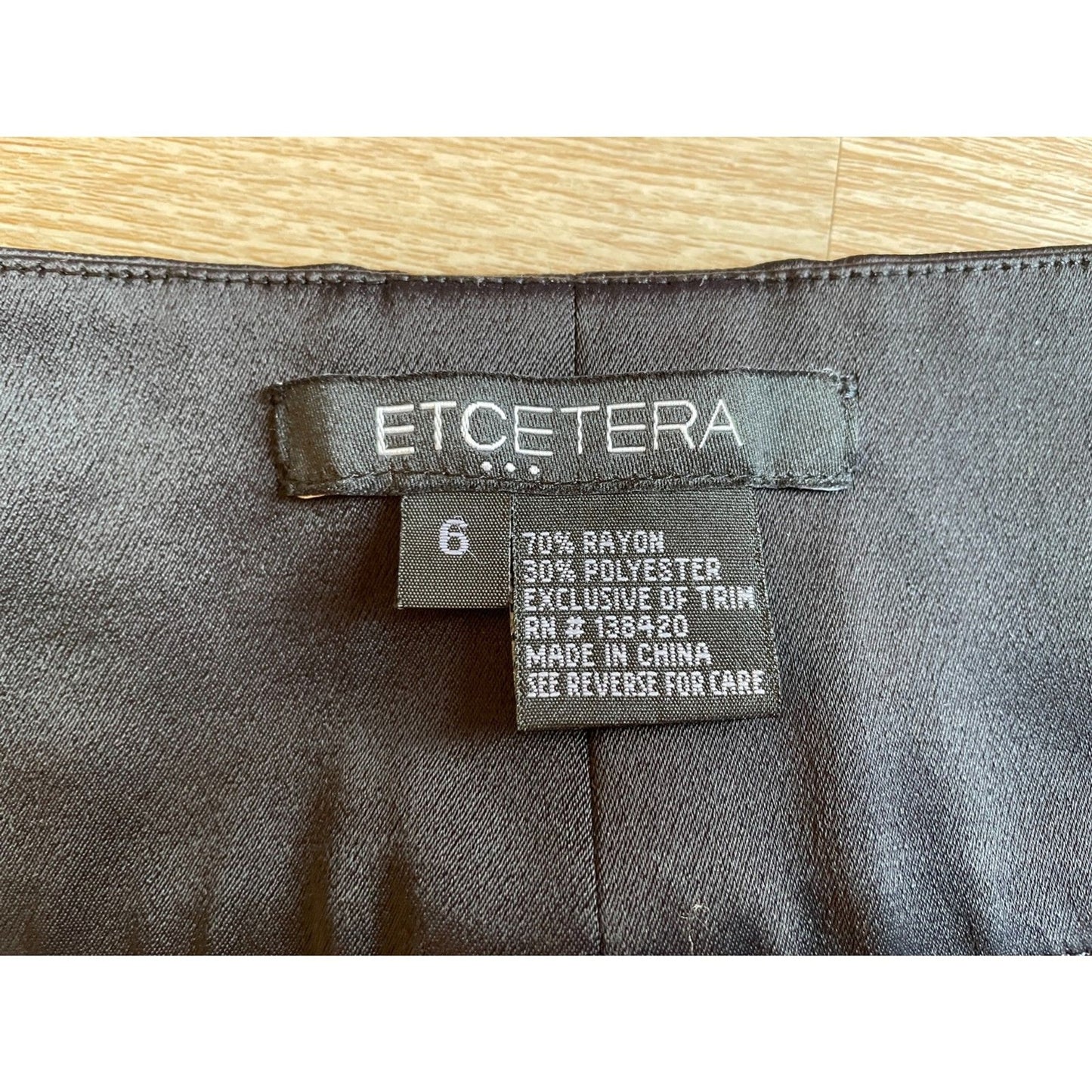 ETCETERA NWT Black Rayon Magnetic Grace Fit Straight Leg Pants, Size 65