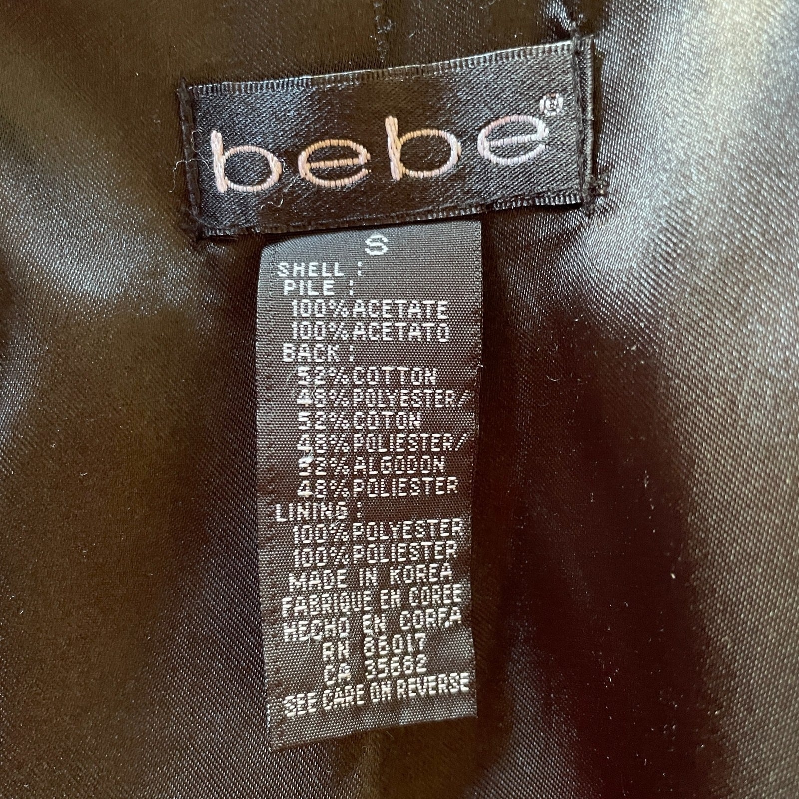BEBE Women's Black Crushed Velvet Trench Coat, Size Small3