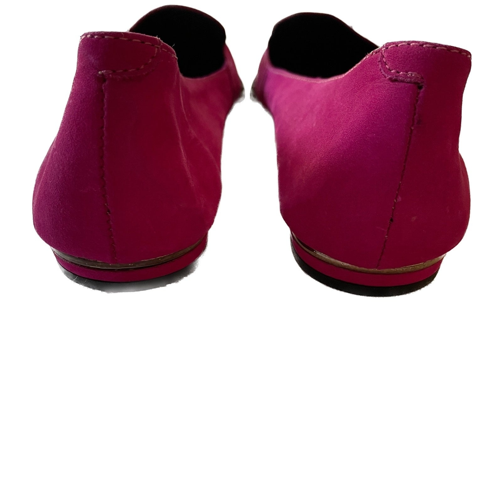 SCHUTZ New Fuchsia Suede Leather Loafers with Silver Pointed Toe, Size 65