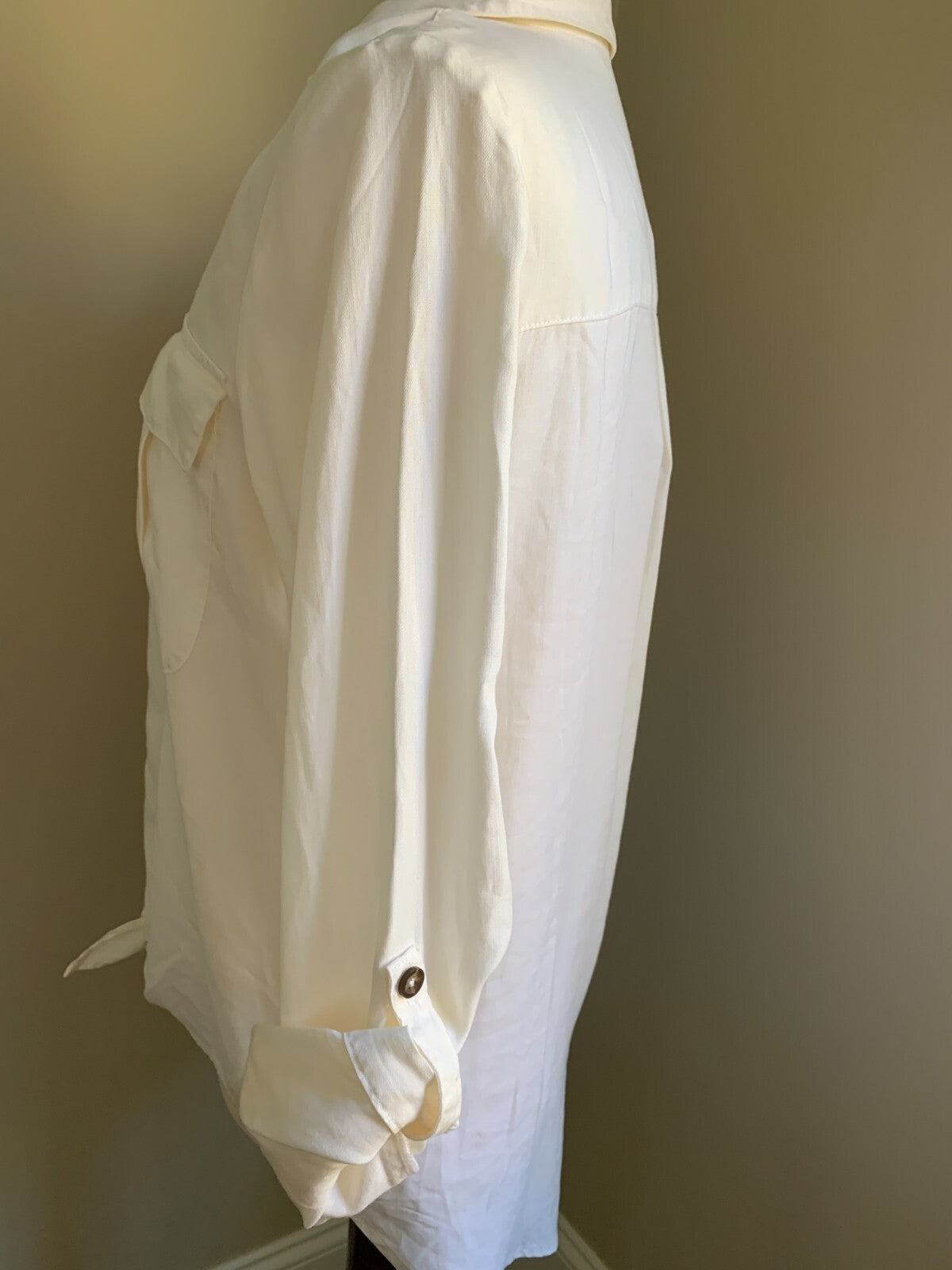 ONLY Cloud Dancer Cream Long Sleeve Top, Sz 361