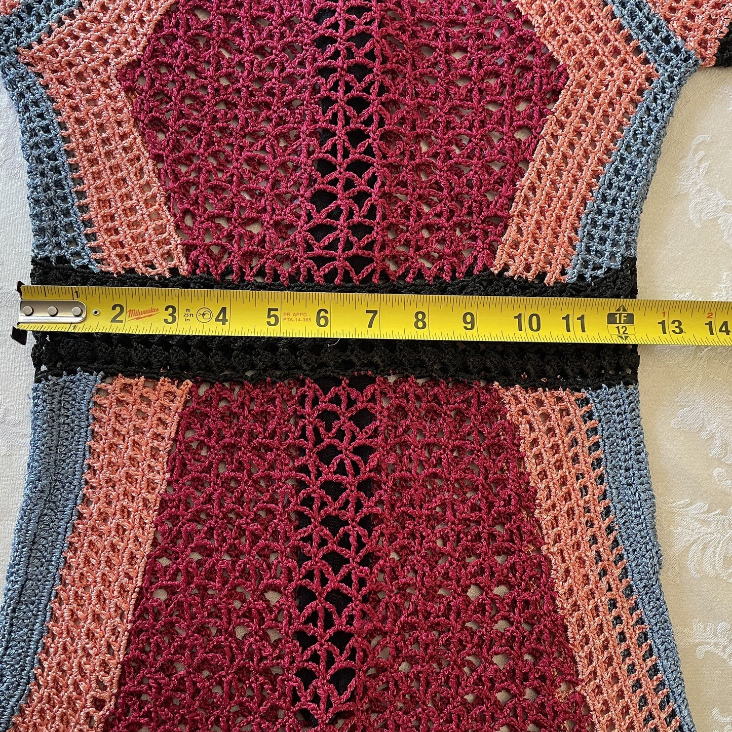 BEBE Colorful Crochet Knit Long Sleeve Mini Dress, Size XS11