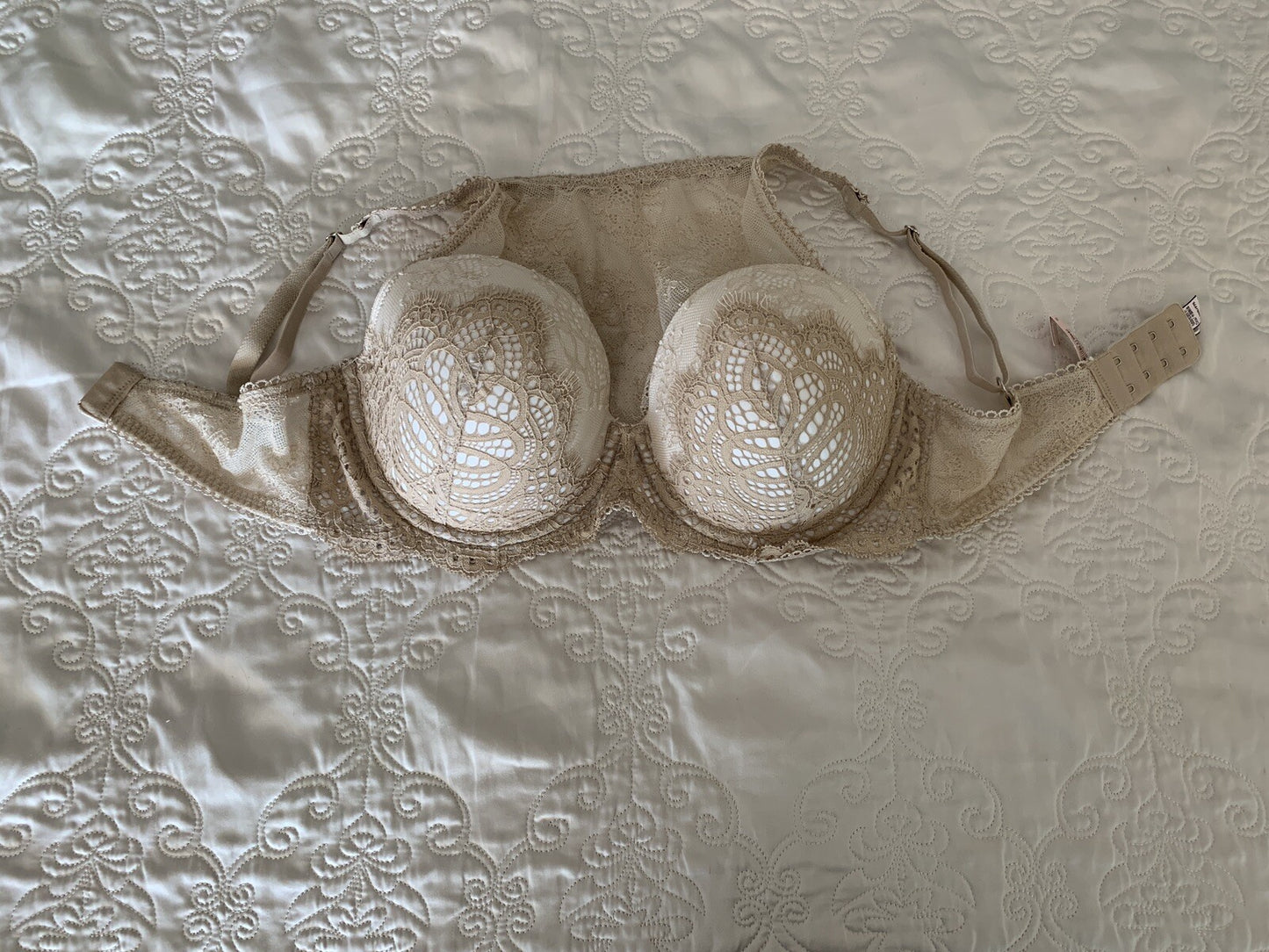 VICTORIA’S SECRET New Dream Angel Champagne Lace Bra1