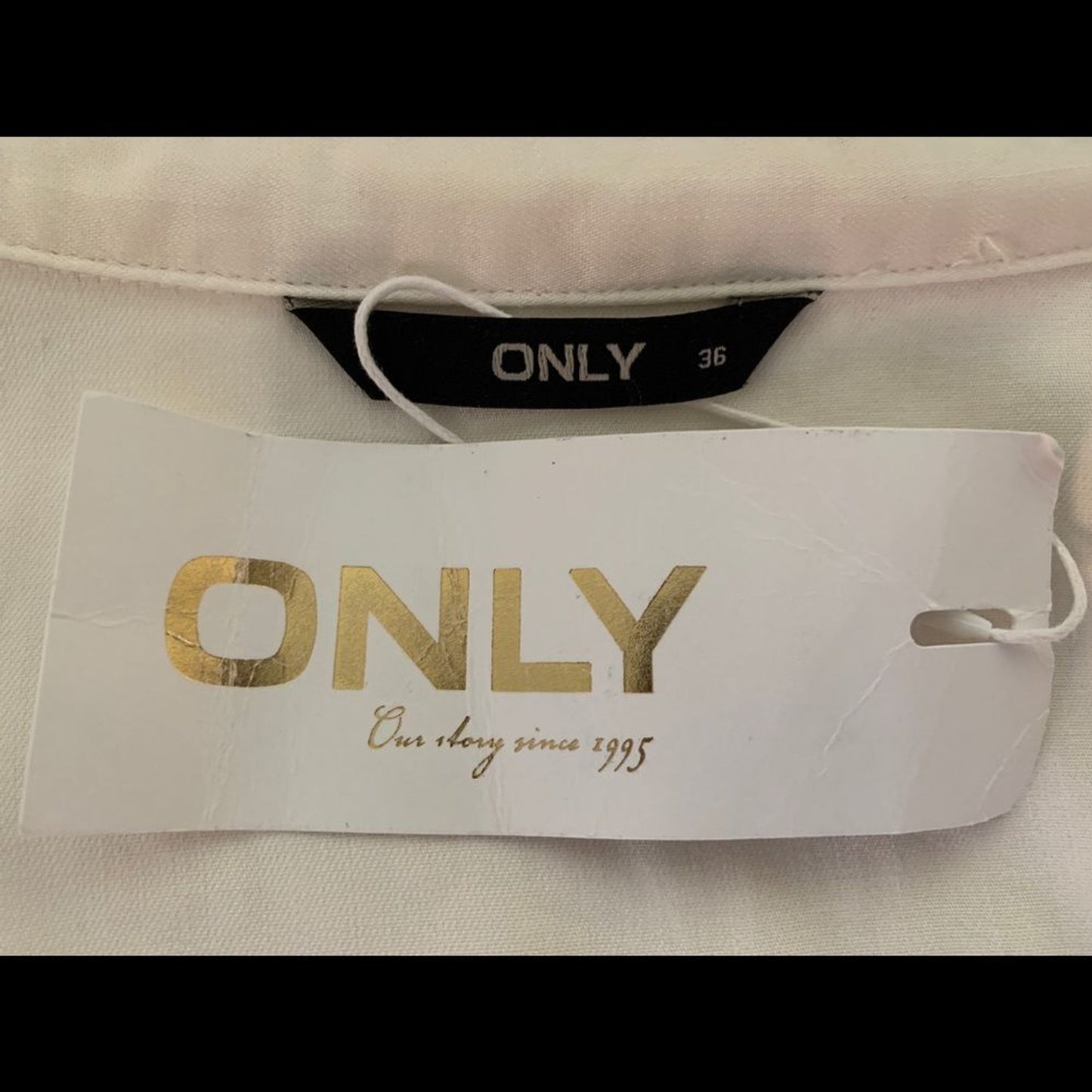 ONLY Cloud Dancer Cream Long Sleeve Top, Sz 36 Medium5