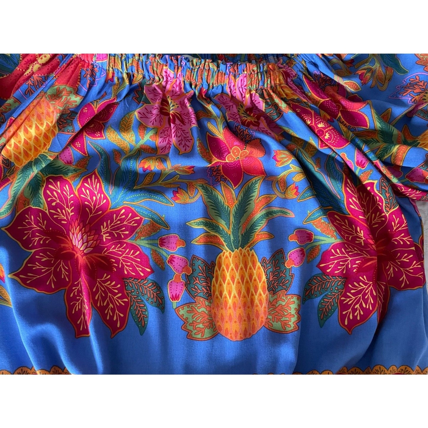 CYNTHIA ROWLEY Multi-Color Floral Off-Shoulder Long Balloon Sleeve Top, Size S 8