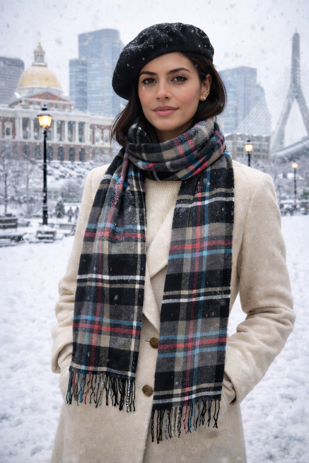 100% Cashmere Plaid Scarf – Made in Scotlan