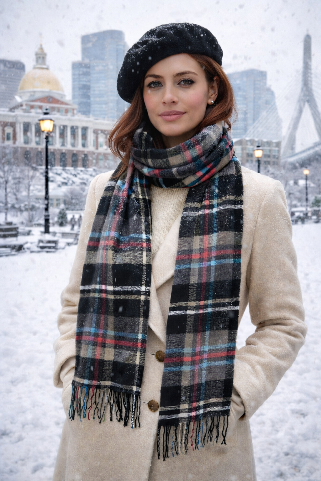 100% Cashmere Plaid Scarf – Made in Scotlan