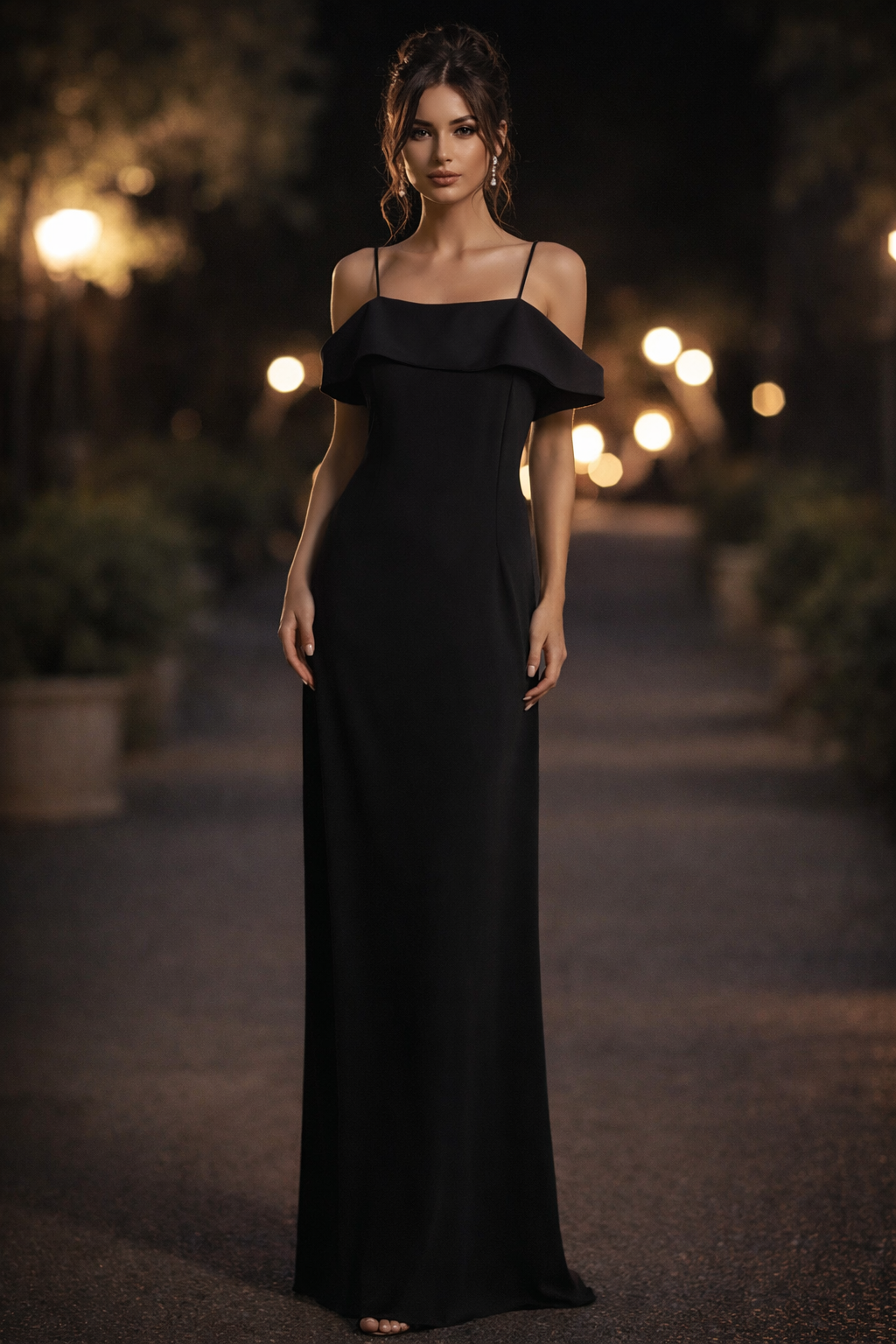 ALEX Evenings Black Off-Shoulder Evening Gown – Size 6