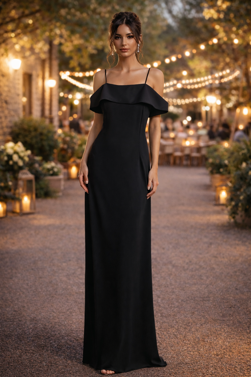 ALEX Evenings Black Off-Shoulder Evening Gown – Size 6
