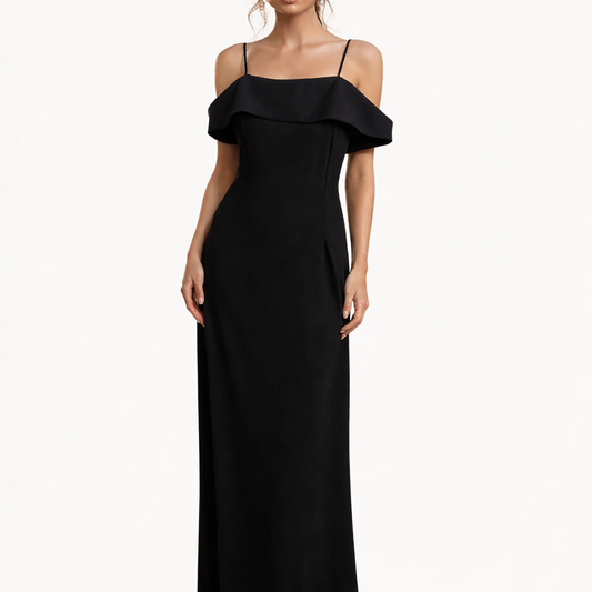 ALEX Evenings Black Off-Shoulder Evening Gown – Size 6