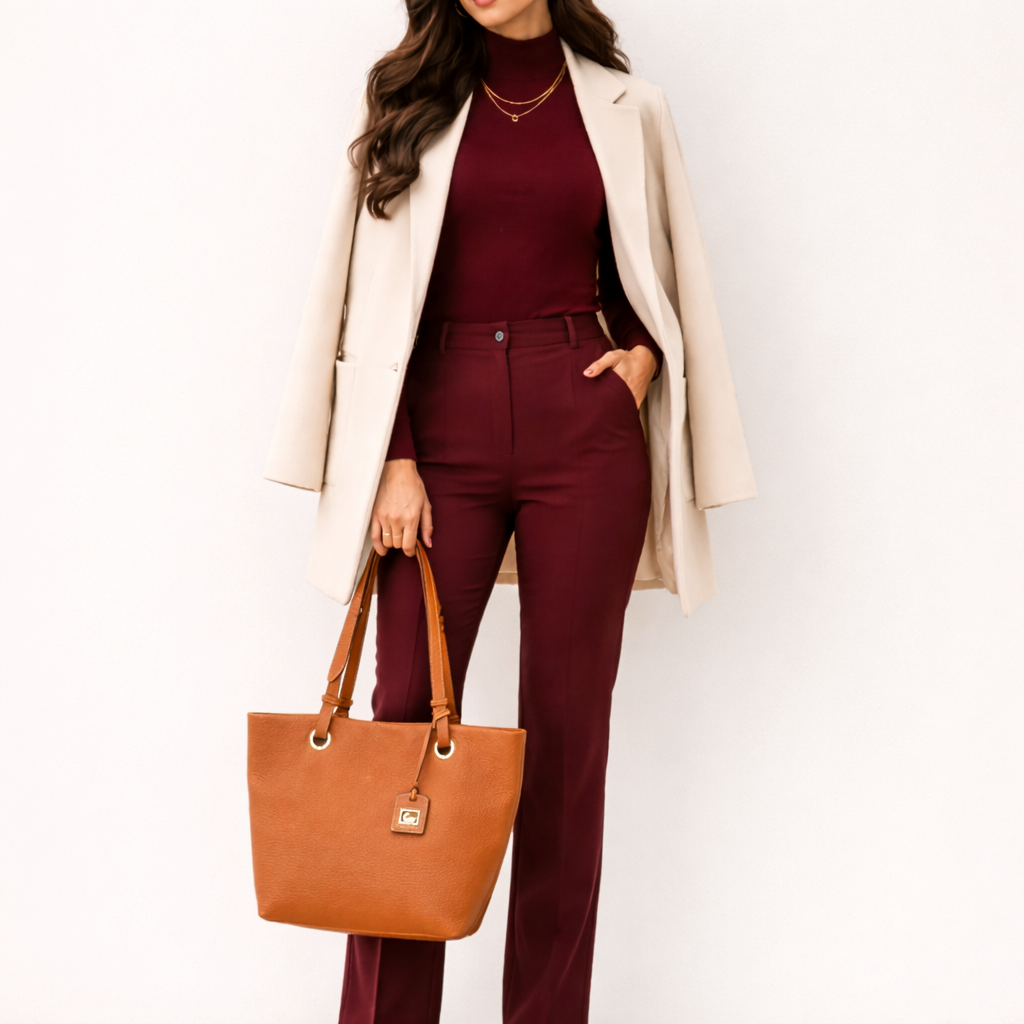 DOONEY & BOURKE Camel Pebble Leather Tote Bag Large Shoulder Handbag