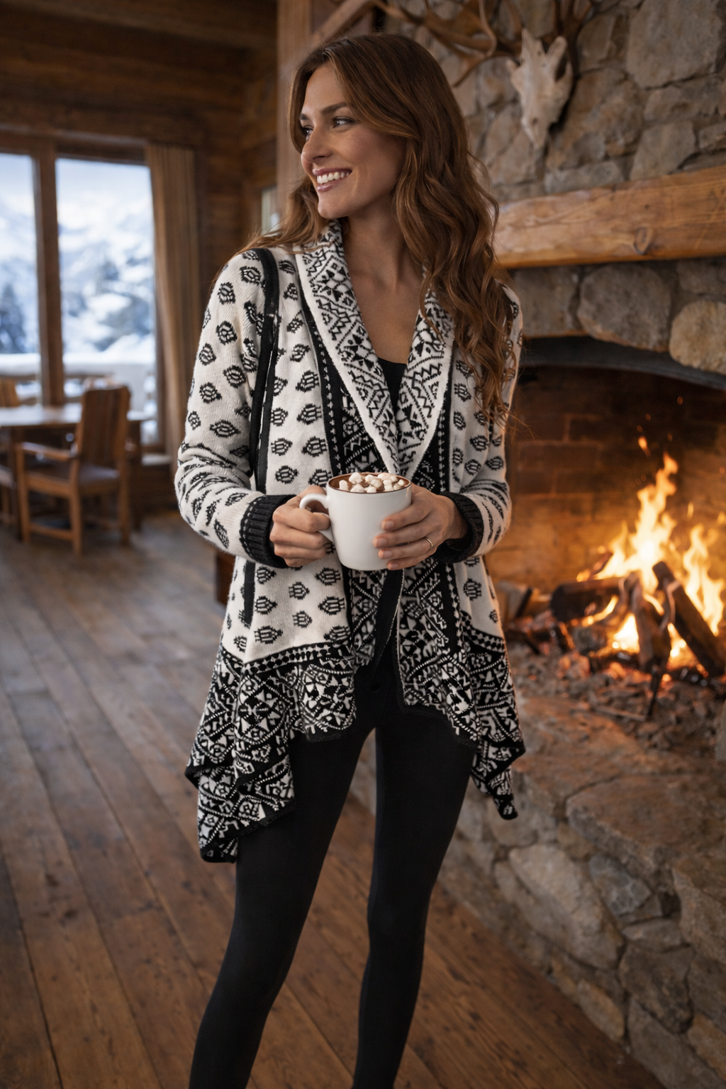 ROMEO & JULIET Black & White Reversible Asymmetrical Sweater – Size Small
