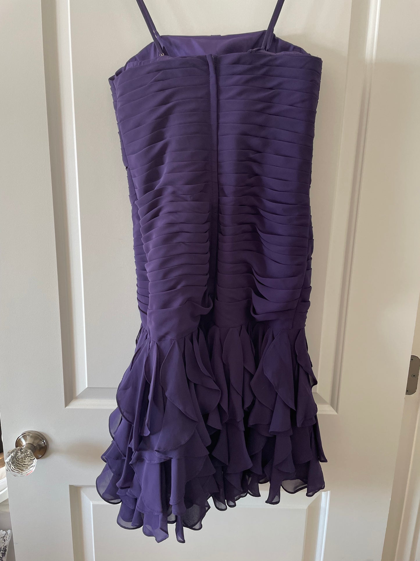 Pretty Maids Strapless Ruffle Cocktail Dress – Grape