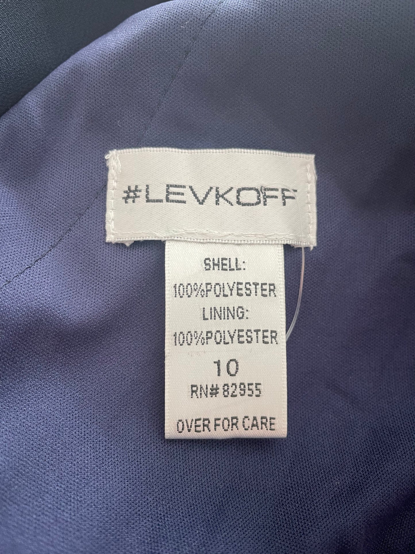 LEVKOFF Navy Chiffon Flutter Sleeve Gown – Size 10 (Brand New)