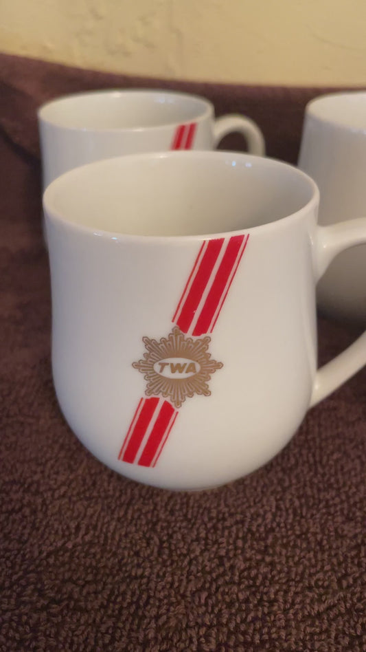Vintage TWA Demitasse Espresso Cups Airline Collectible, 6 available